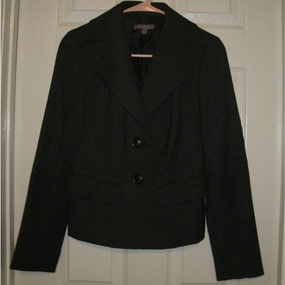 Ann Taylor 2 Button Gray/Black Blazer